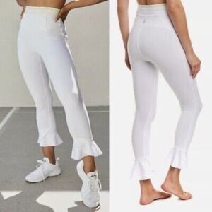 Free People Movement High Rise Legging Sanctuary Ruffle Cuff, Light Blue - S